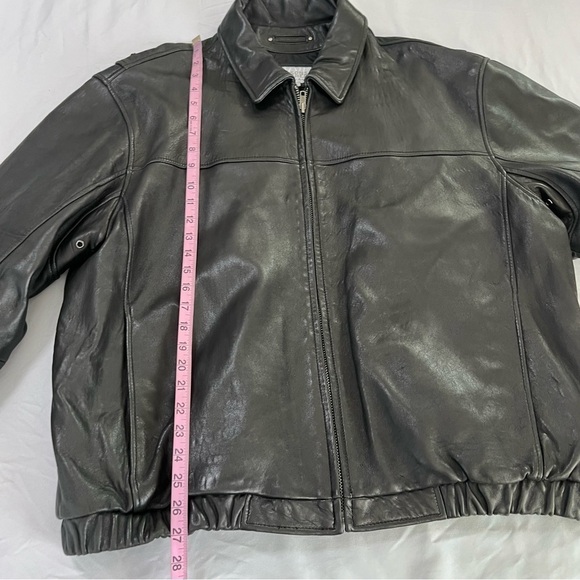 Wilsons Leather Jacket Men XL zip up Black Coat Genuine 90s Y2K - Picture 10 of 11